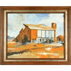 Landscape, oil on panel entitled ?Farm? painted#1237614