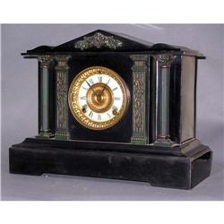 Black marble mantel clock #1237627