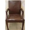 Image 1 : Brown Leather Open Armchair  #1237681