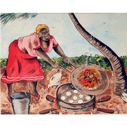 Isiah Nicholas Acrylic Painting, Island Scene #1237749