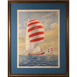 Alex Packham, S/N Framed Lithograph, Sailboat #1237751