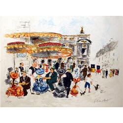Urbain Huchet S/N Lithograph, City Scene #1237757