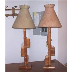 Pair of Tall Bamboo Lamps (mid century modern) #1237894
