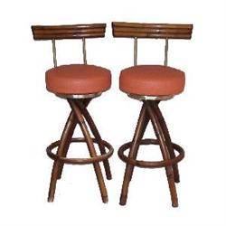 Pair of Rattan Stools (modern, mid century) #1237895