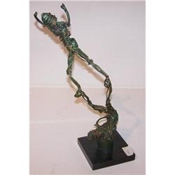 Midcentury modern wire sculpture on marble base#1237939