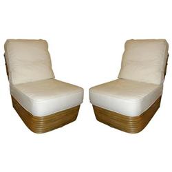 Pair Rattan Slipper Chairs (modern, vintage) #1238017