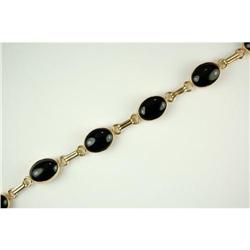 14K GOLD BRACELET BLACK ONYX 24 CARATS! #1238045