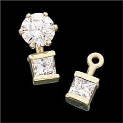 14k EARRING JACKETS PRINCESS CUT  DIAMONDS #1238049