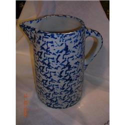 ANTIQUE SPATTER WARE PITCHER  SPONGEWARE #1238060