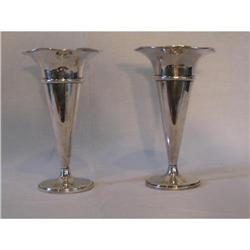 Pair of Sterling Silver Vases #1238063