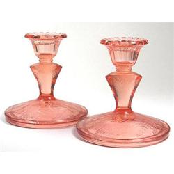 Pink Floral Poinsettia Candlesticks (2) #1238117