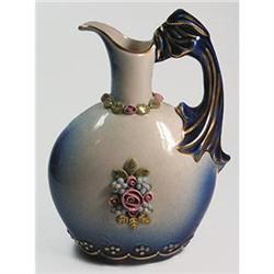Schafer & Vater Blue,Gold with Roses Pitcher - #1238120