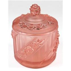 Walther Glass Pink ROSEN Jam or Condiment Jar #1238162
