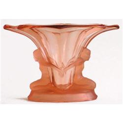 Walther Glass Windsor Pink Art Deco Vase  #1238227
