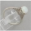 Image 1 : Opal and 14k White Gold Filigree Ring #1238246