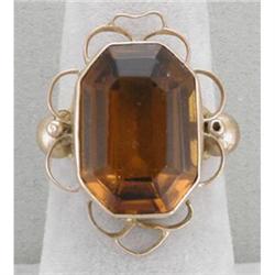 Retro Rose Gold Citrine Ring #1238247