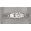 Image 1 : Princess-cut Diamond and Platinum Ring #1238272