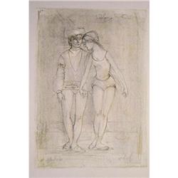 Two Ballet Dancers lithograph by Edna Hibel #1238291