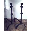 Image 1 : ANTIQUE ANDIRONS FIREDOGS 15c BRASS iron #1238306