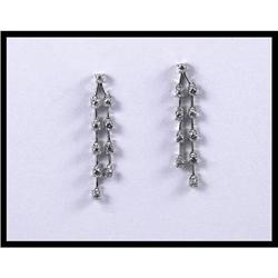 14K White Gold Diamond Dangling Earrings #1238348