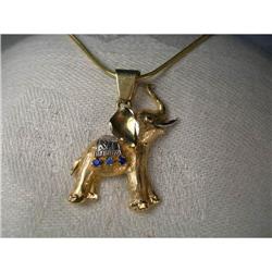 Estate14K 2-Tone Gold Sapphire Elephant Slide #1238390