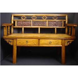 Chinese Antique Furniture, Hand Carved Bench #1238416