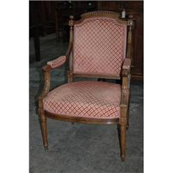 French Louis XVI St walnut armchair c.1880 #1238494