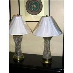 Antique Brilliant Cut Glass Lamps #1238538