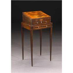 Regency Inlaid Mahogany Sewing Box on Stand #1265014