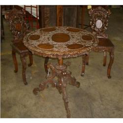 3 Piece Austrian Black Forest Chairs and Table #1265022