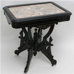  Eastlake Ebonized & gilt incised Marble-top #1265026