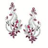 Image 1 : 12.19 CT DIAMOND & RUBY DANGLE EARRINGS 18K #1265166