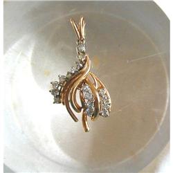 50's ~ DIAMOND & 14K Y GOLD FREE-FORM PENDANT #1265304