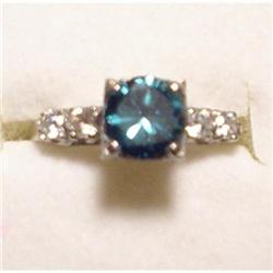 Rare Art Deco Platinum Blue Diamond RIng #1265365