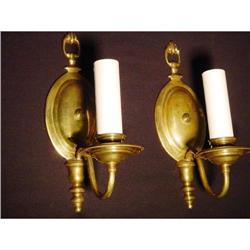 Pair of single larm bronze sconces . #1265550