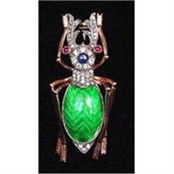 Antique Bug Pin With Precious Stones #1265708