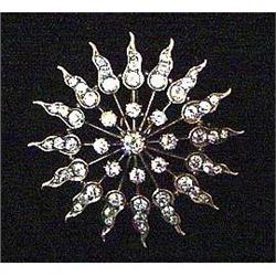 Antique Diamond Sunburst Pin #1265709