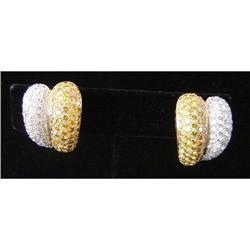 Gold Earrings with White and Yellow Diamonds #1265713