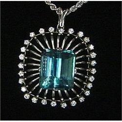 Aquamarine and Diamond Pendant #1265722