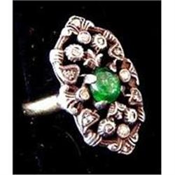 Antique Rose Diamond and Emerald Ring #1265745