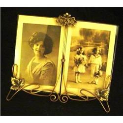 Art-Nouveau Brass Wire Double Frame #1265746