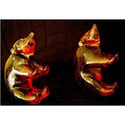 Pair of Antique Crystal  Dancing Bears  #1265753