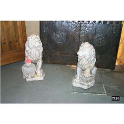 Pair of Faience Lions #1265920