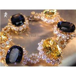 RHJ Synthetic Sapphire Bracelet Cubic Zirconium#1291861