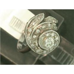 Vintage 1.45tcw OMC Dia 14k W Gold Dinner Ring #1292106