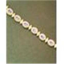 6.00tcw Tanzanite & Dia 14k Y Gold Bracelet #1292107