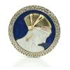 Image 1 : Erte Diamond Lapis MOP 14k Gold Sterling Brooch#1292112