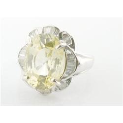 10.45ct  Yellow Sapphire Diamond 18k Gold Ring #1292114