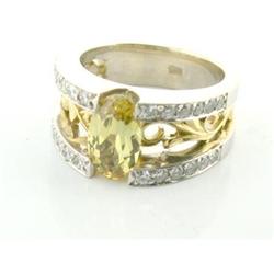 2.06ct Yellow Sapphire & Diamonds 14k Gold Ring#1292115