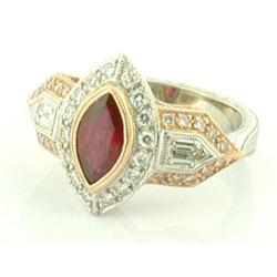 1.22ct Burmese Ruby & Diamonds 14k Gold Ring #1292122